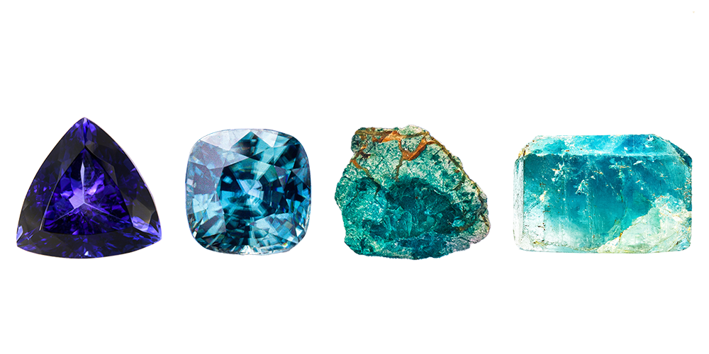 Isolated Tanzanite Zircon Turquoise Blue Topaz Loose Gemstones