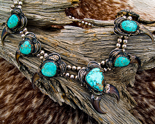 Restored Traditional Native American Jewelry with Turquoise Gemstones