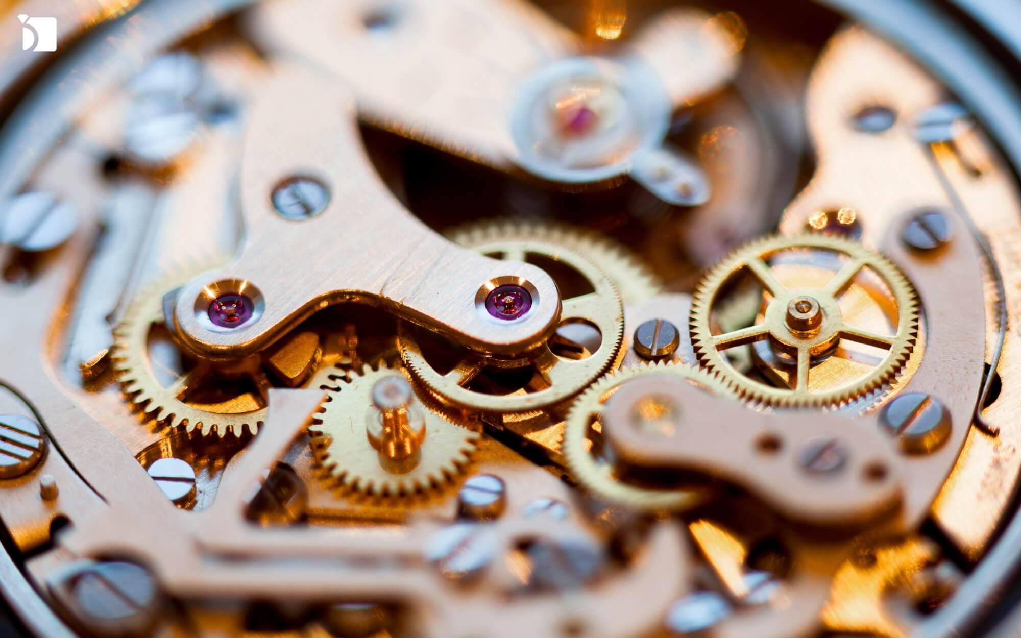 Image showcasing manual winding mechanical watch movement