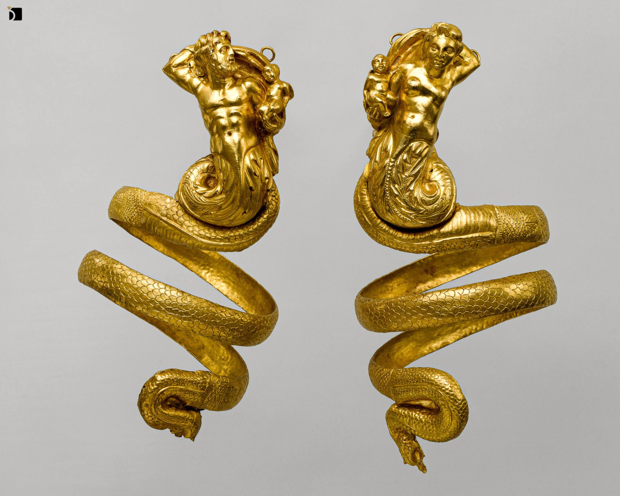 Image showing Ancient Greek Gold Serpentine Armbands