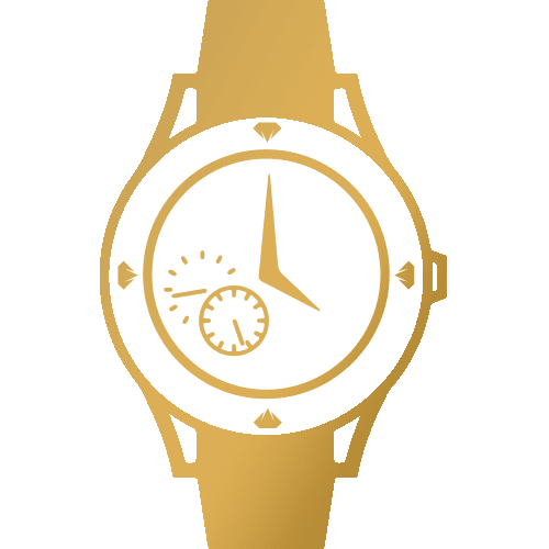 infographic showing a gradient gold watch.