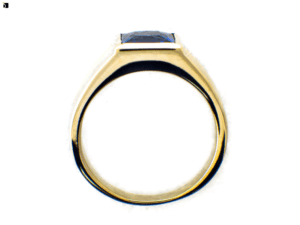 Flat View Image of Gold Ring After Sapphire Gemstone Replacement