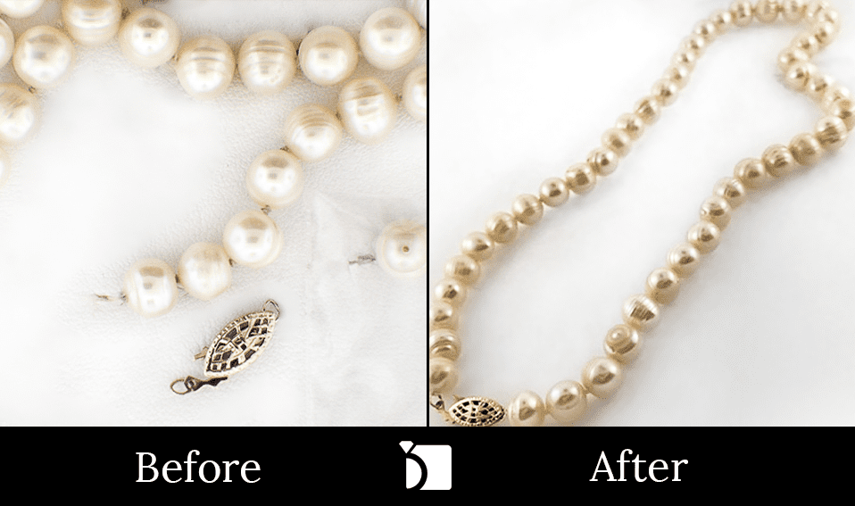Image Showcasing Before & After #15 of a Pearls Necklace Tranformation from Premier Necklace Repair Services by My Jewelry Repair's Master Jewelers