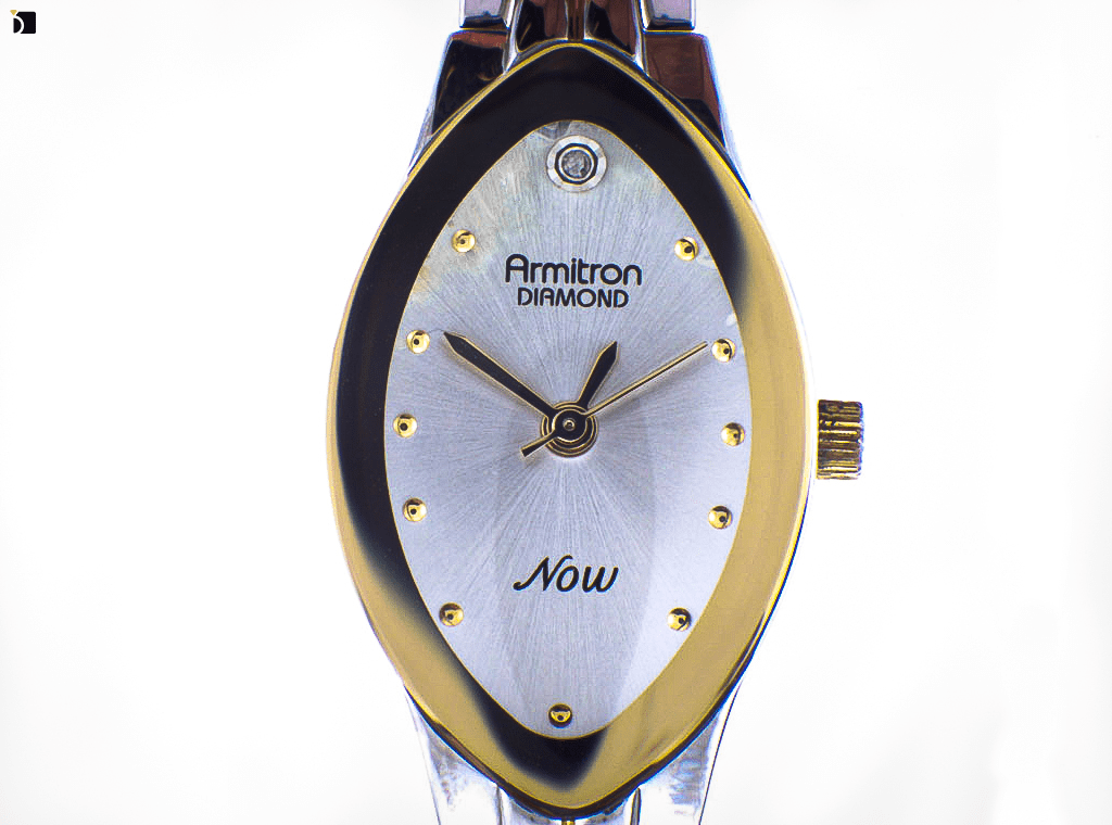 Image Showcasing an Armitron Timepiece After It Gets Refurbished and a Watch Crystal Replacement
