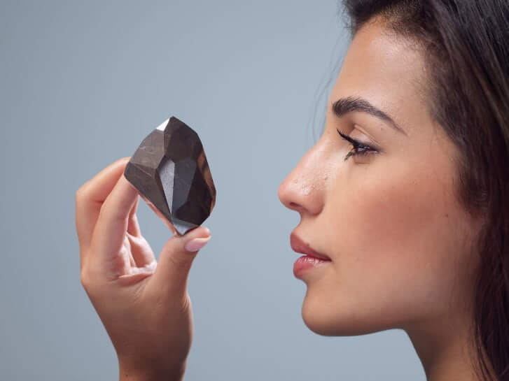 Image showing the black diamond in relation to a face