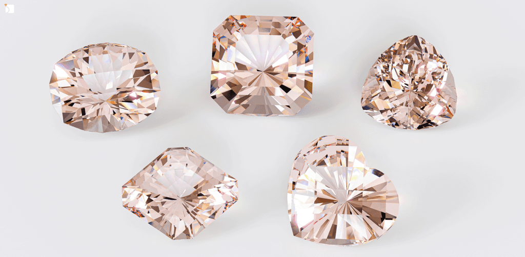 Image Showcasing Loose Morganite Gemstones