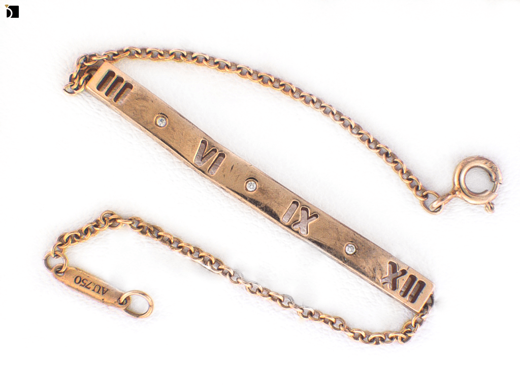 Image showing the Flat View of Before #74 of a Misshapen Tiffany Bracelet Repair