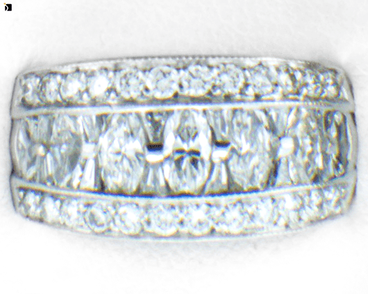 Image Showcasing After #10 of a Silver and Diamond Ring Getting Premier Ring Restoration Services by Master Jewelers