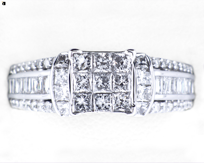 Image Showing After #21 of Unique Diamond Ring Getting Premier Invisible Setting Services by Master Jewelers