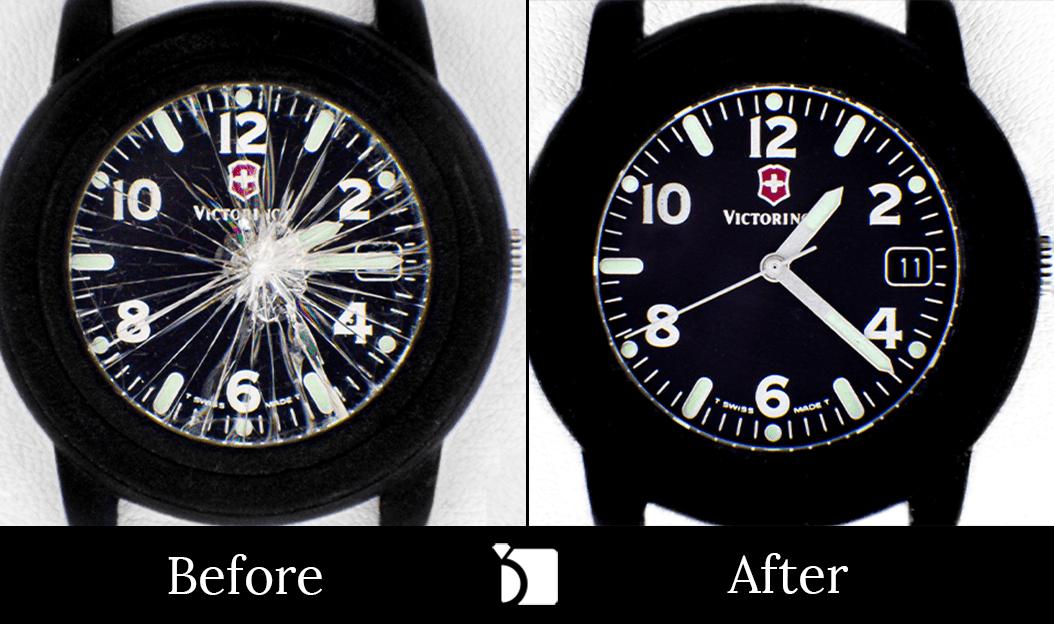 Image showing Victorinox Swiss Army Watch Repair Before and After example.