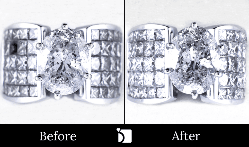 Image Showing Before & After #7 of Unique Diamond Ring Getting Premier Invisible Setting Services by Master Jewelers