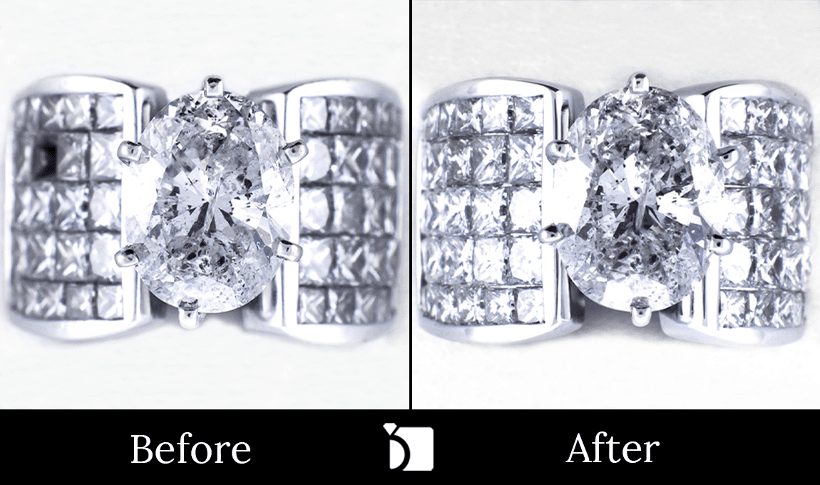Image Showing Before & After #7 of Unique Diamond Ring Getting Premier Invisible Setting Services by Master Jewelers