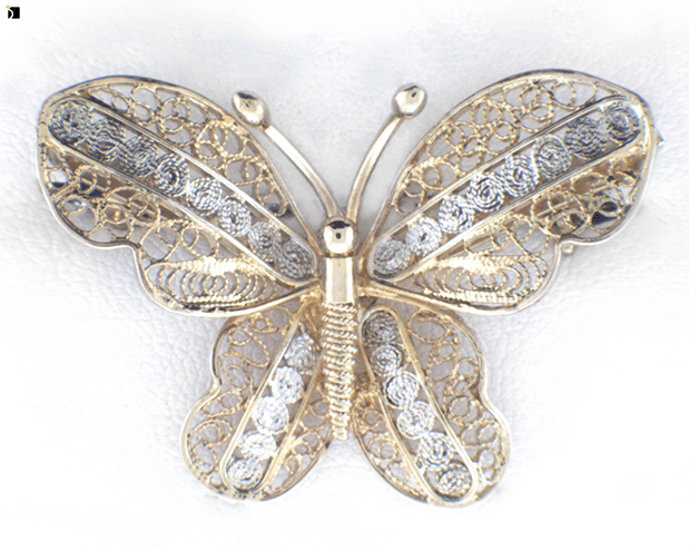 Image Showcasing After #12 of a Tarnished Butterfly Brooch Getting Extreme Restoration Services by Master Jewelers