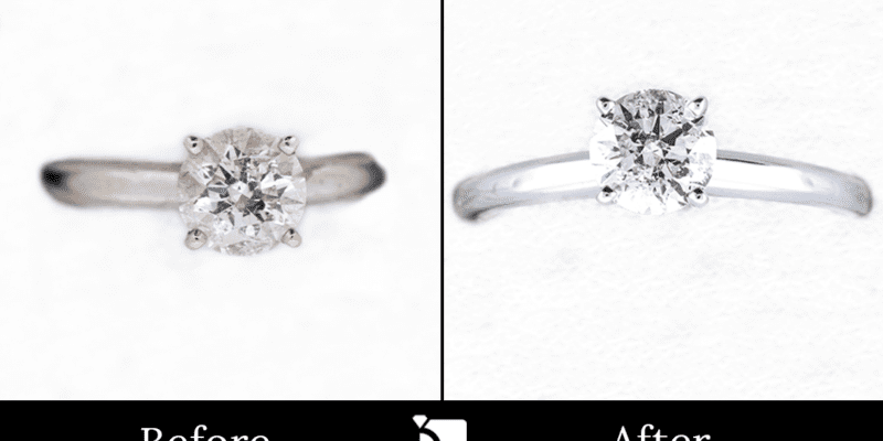 Image Showing Before & After #17 of a Solitaire Diamond Ring Getting Premier Ring Sizing Services by Master Jewelers