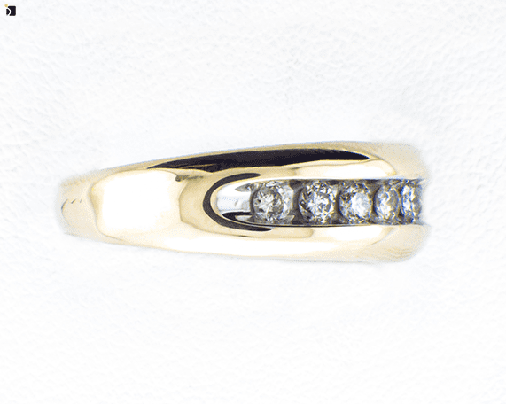Image showcasing After #19 Side View of a Diamond Hollow Ring Getting Premier Ring Restoration Services by Master Jewelers