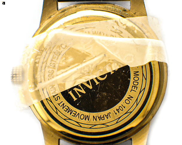 Before #119 Back of Invicta Watch Timepieces Prior to Watch Repair Services