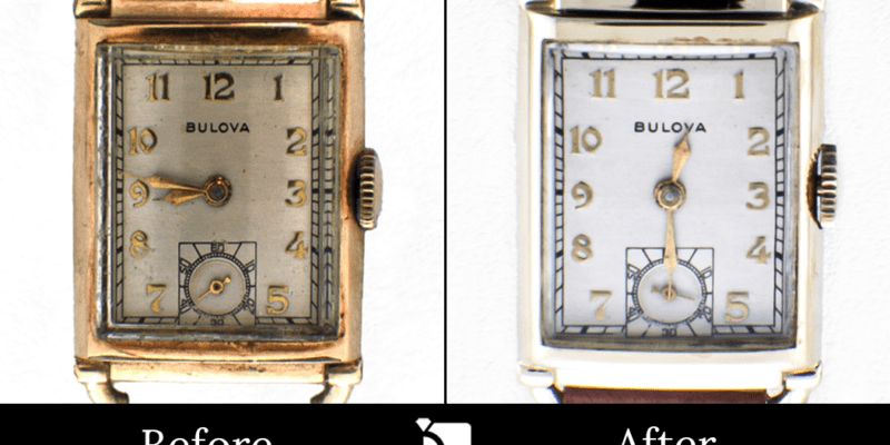 Before & After #28 of a Vintage Bulova Watch Restoration