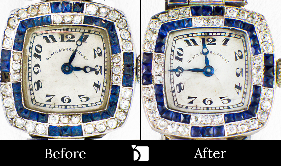 Image Showing Vintage Timepiece Restoration of a Black Star & Frost