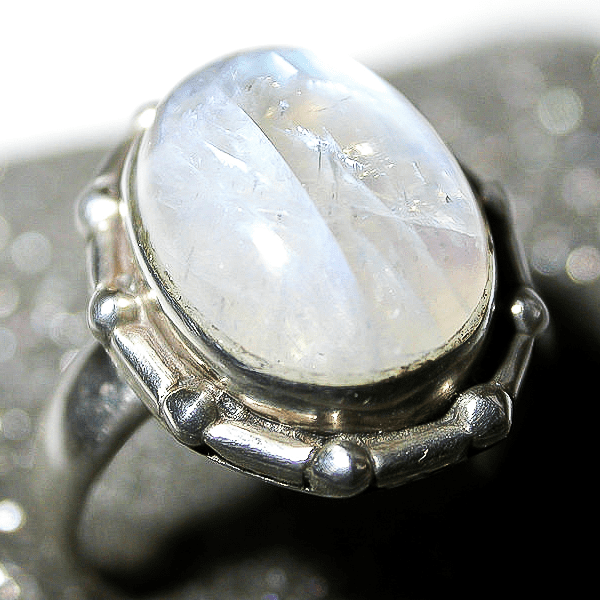 Silver Moonstone Restored Ring