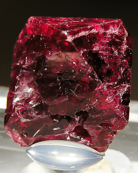 Raw Spinel Gemstone on Display