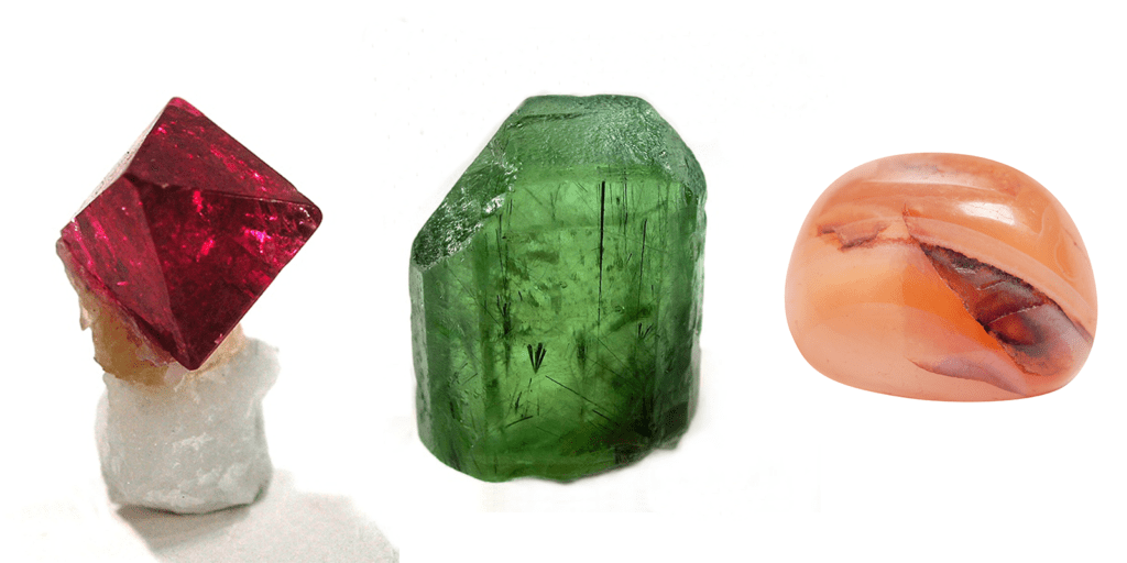 August Birthstones Raw Form Spinel Peridot Sardonyx Gemstones