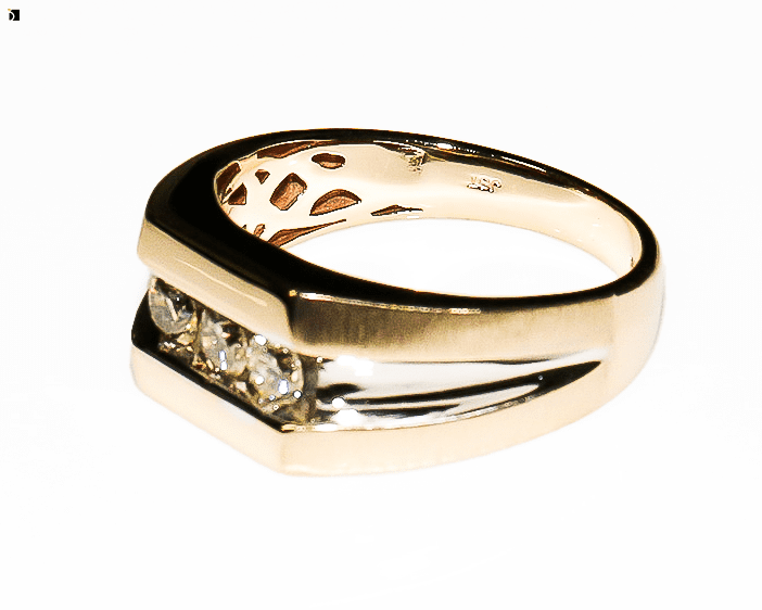 After #103 Side Angle Men's Gold Ring Serviced by Master Jewelers