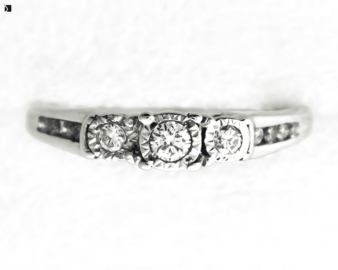 After #116 Top View Engagement Ring Receiving Premier Gemstone Replacement by Master Jewelers