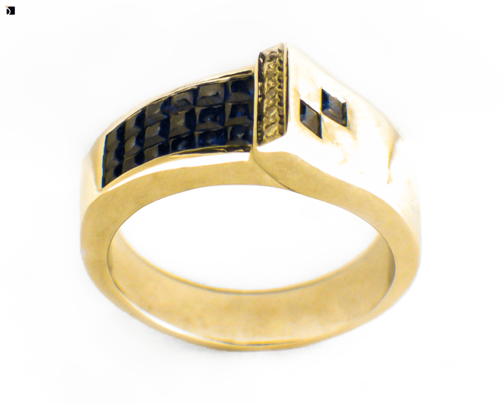 After #118 Complete Restoration of Sapphire Invisible Setting on Gold Ring