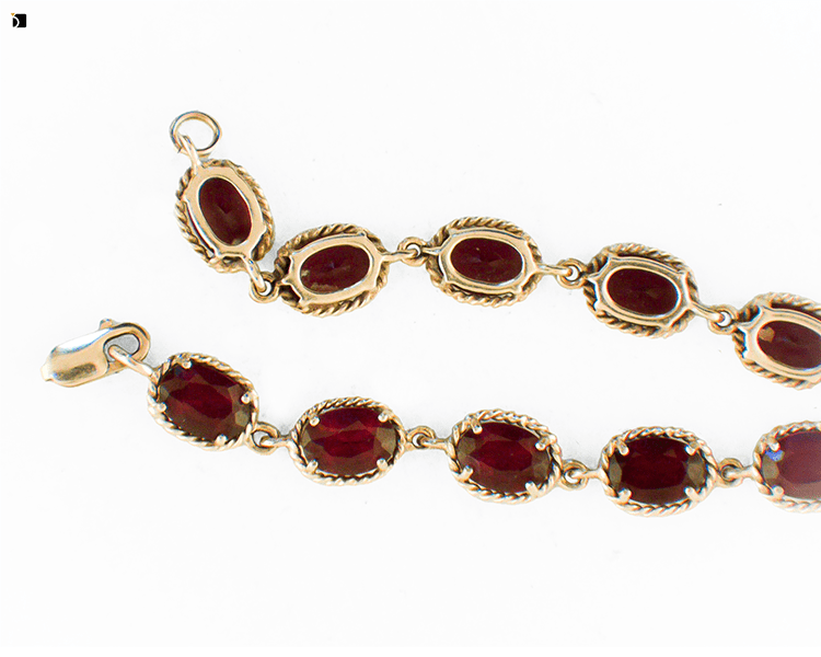 Before #133 Garnet Gemstone Bracelet with Broken Clasp