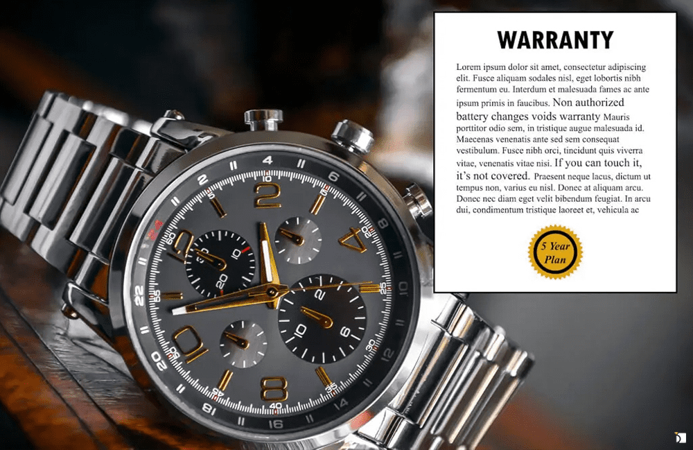 Watch Timepiece Warranty Example