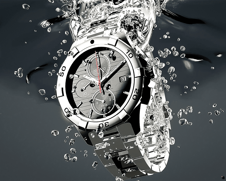 Water Resistant Watches Feature Watch Timepiece Submerged in Water