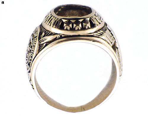 Before #24 Side View of Class Ring Prior to Ring Restoration Services