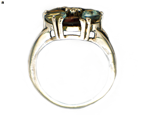 Before #26 Side View of Multi-Gemstone Ring Prior to Restoration Services