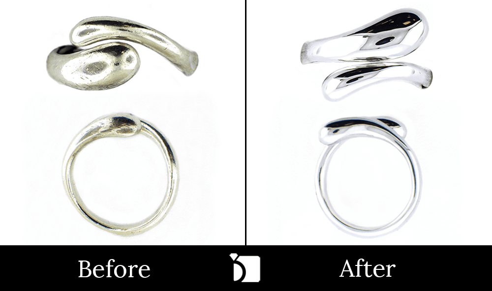 Before & After #31 Silver Ring Getting Premier Ring Repair Services to be Reshaped
