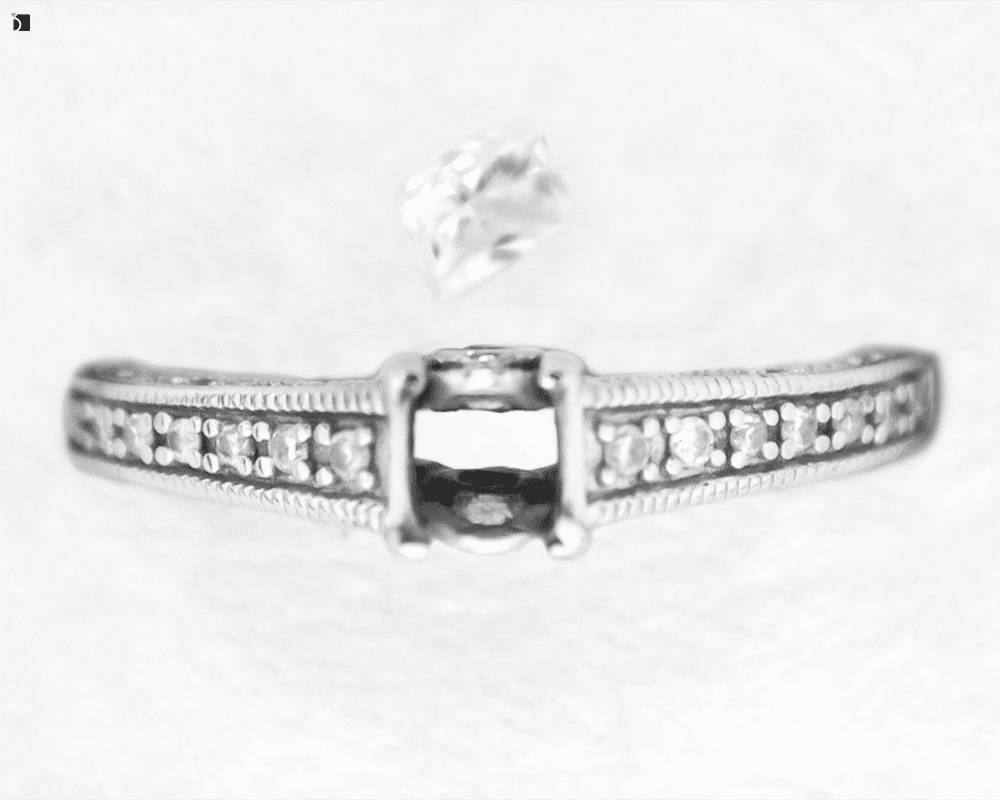 Before #32 Top Down View of Diamond Ring Prior to Servicing Repair
