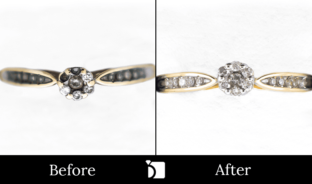 Before & After #36 10ky Gold Ring with Two Missing Gemstones