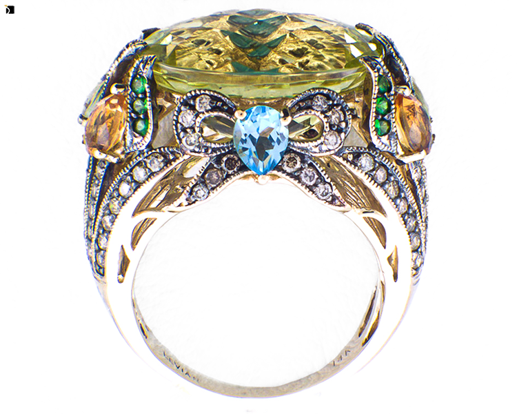 After #40 Side View of Levian Ring Receiving Professional Gemstone Replacement Services and Ring Resizing