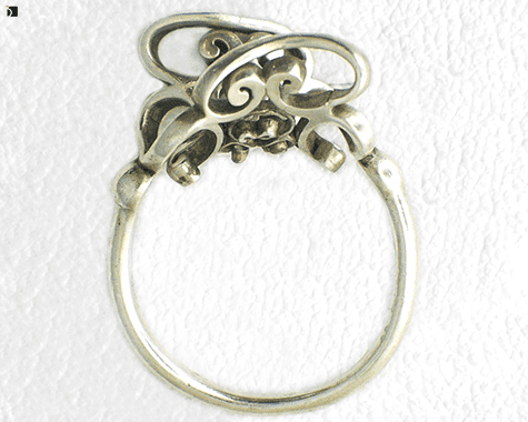 Before #48 Side View of Badly Misshapen Sterling Silver Ring Needing Jeweler Expertise