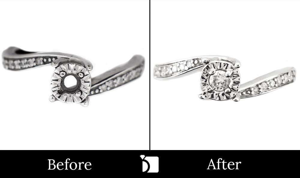 Before & After #59 White Gold Ring Receiving Premier Ring Repair Services