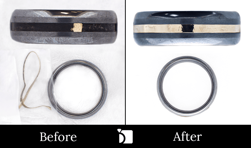 Before & After #64 Tungsten Ring Serviced and Restored by Master Jewelers
