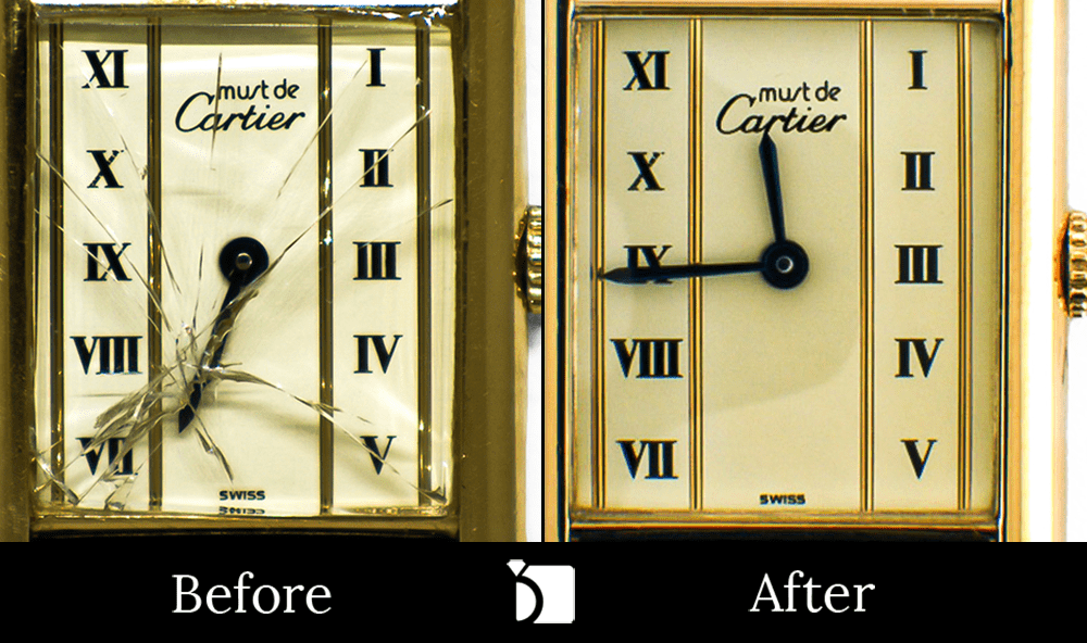 Before After 73 A Cartier Watch Crystal Replacement