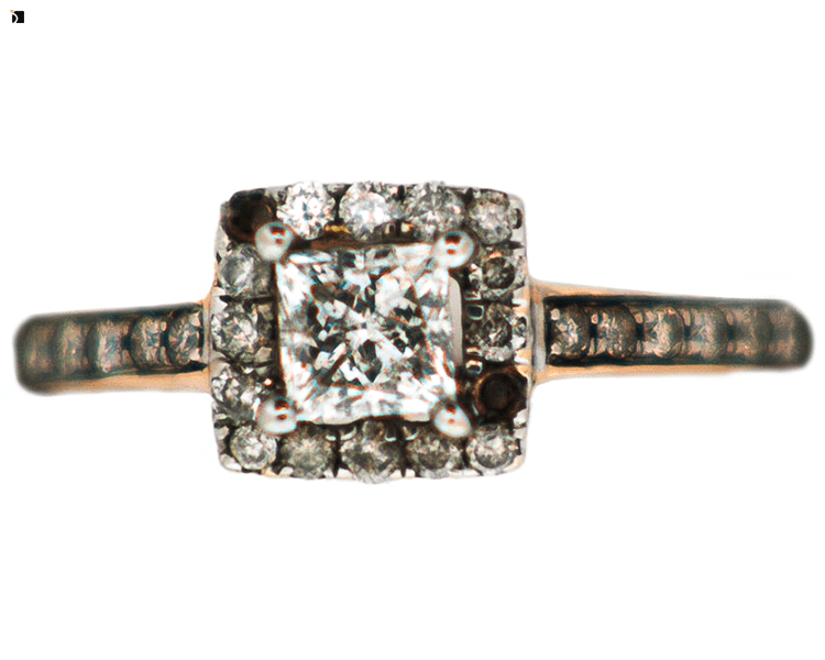 Before #79 Top Down View of David Tutera Diamond Ring Prior to Premier Restoration Services