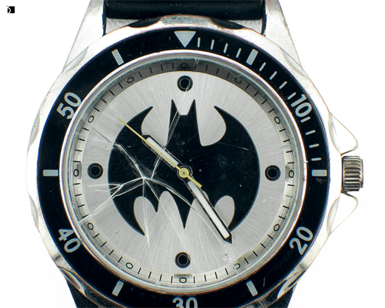 Before #82 Cracked Batman Timepiece Prior to Premier Watch Restoration Services