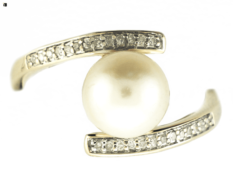 After #84 Pearl Ring with Diamonds being Restored with Pearl Replacement and Premier Ring Services