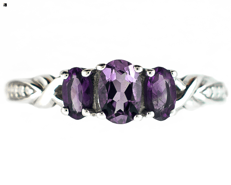 After #90 Purple Amethyst Gemstone Silver Ring Restored by Premier Ring Repair and Gemstone Services