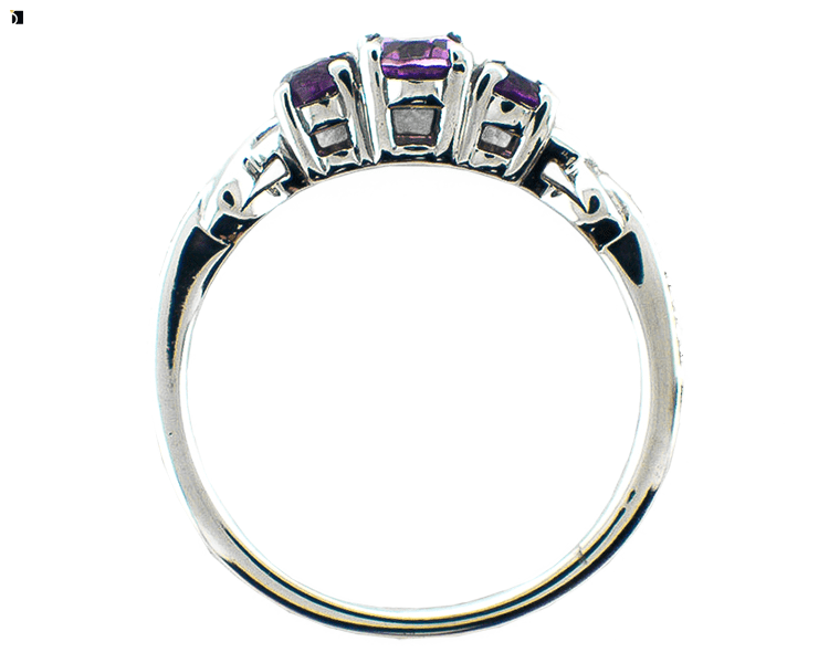 After #90 Purple Amethyst Gemstone Silver Ring Restored by Premier Gemstone Replacement and Setting Services by experienced Jewelers