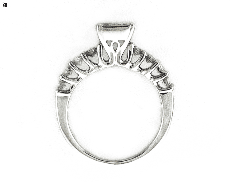 After #91 Side of 14K White Gold Ring Ring Restored to Pristine Condition in Jewelry Facility