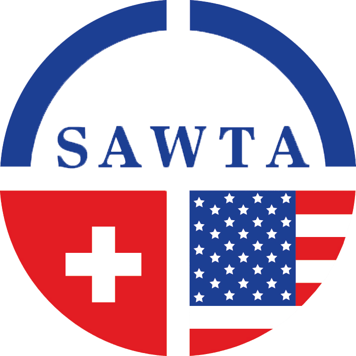 Image of SAWTA logo in red, white and blue