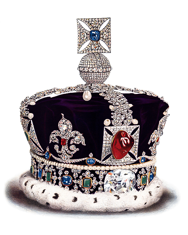 Black Prince's Ruby Mounted at the Front of the Imperial State Crown
