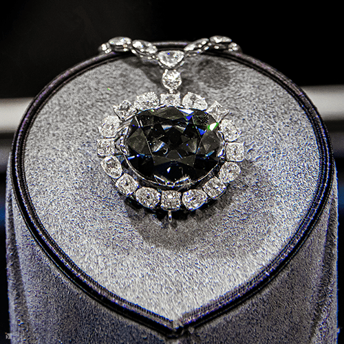 Close Up of The Hope Diamond Close Up on Display at the National Museum of Natural History